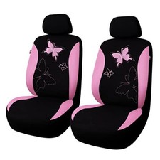 Butterfly car seat Covers ful Set Fashion Universal Lady 2 Fronts Pink Lace