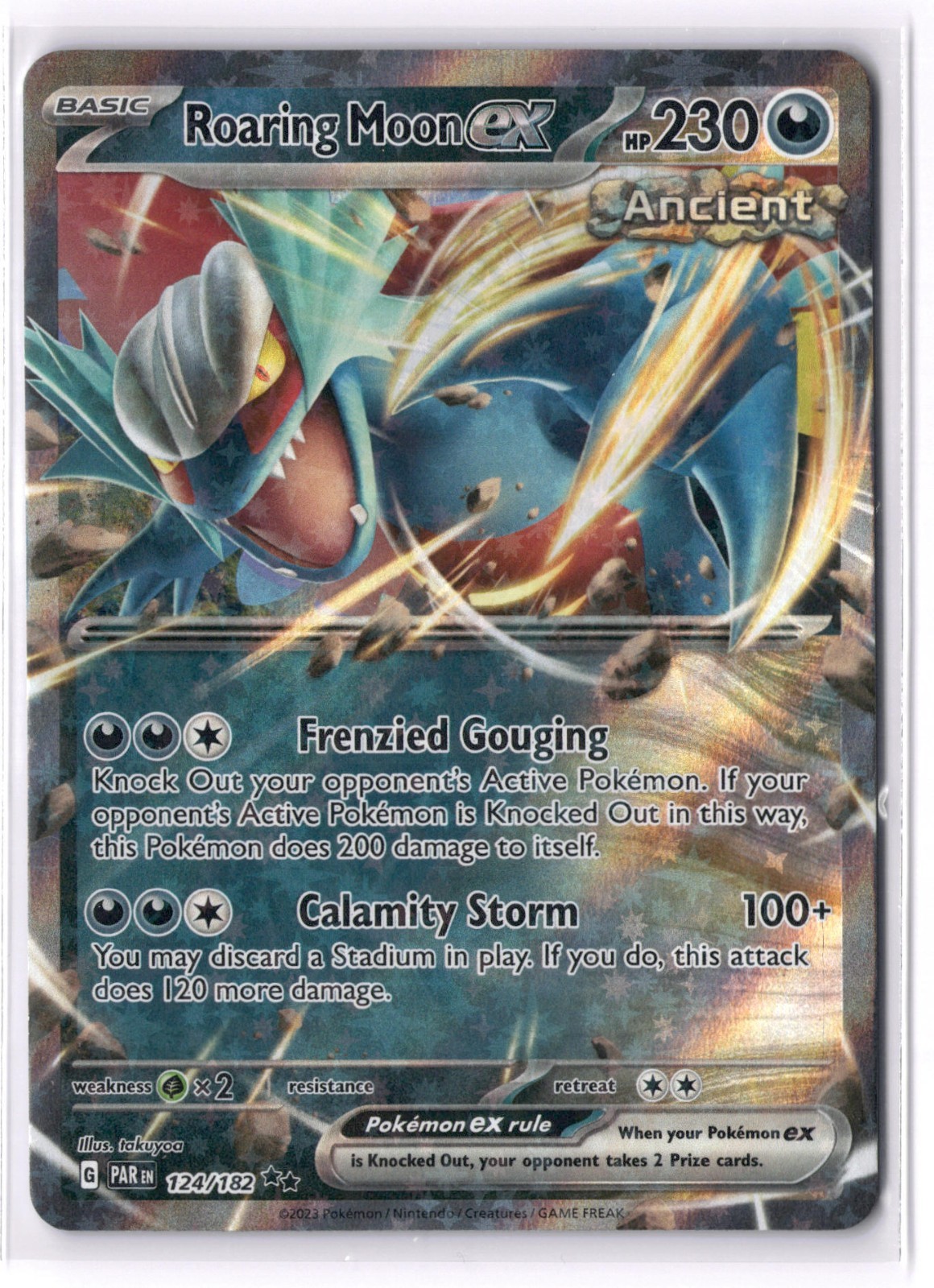 Pokémon TCG Paradox Rift Roaring Moon ex Double Rare 124/182 NM