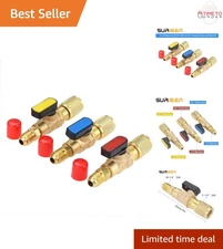 Air Conditioning Refrigerant Ball Valve Brass 1/4 In SAE Low Loss HVAC tools