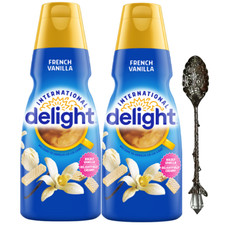 Int'l Delight Liquid Coffee Creamer 32oz 2 Pks. French Vanilla w/ Gem Spoon