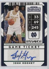 2020 Contenders Draft Picks Sticker Game Ticket Green John Mooney #115 Auto 0c3