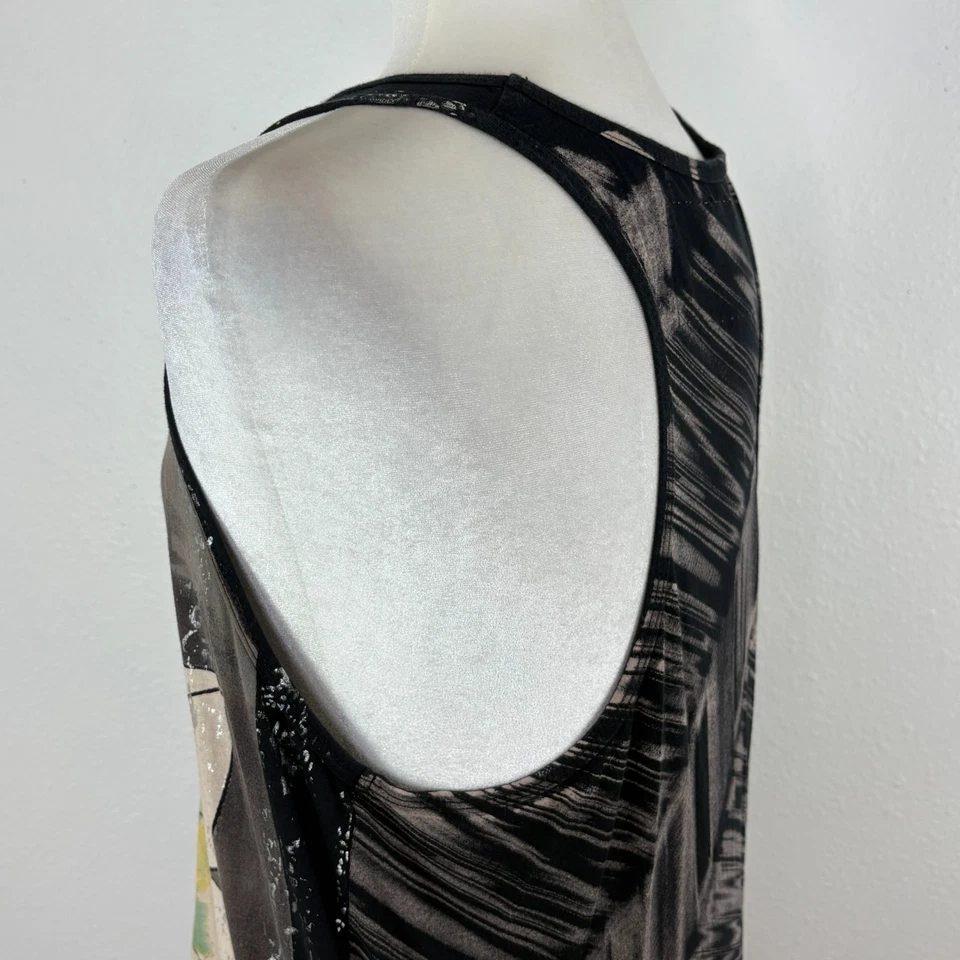 Camiseta sin mangas Custo Chic alta ilustración Barcelona talla única Y2K arte floral para usar Foto 2 de 4