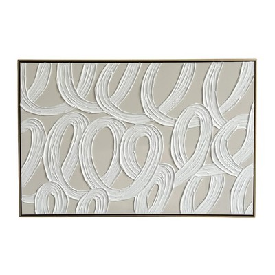 Colleen Karis Designs Textured Abstract Canvas Wall Art, Tonal Plaster Loops ...