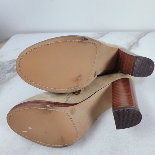 Vince Camuto Cayelsa Tan Suede Block Heel Side Zip Ankle Boots Booties, Sz 8.5 - Picture 13 of 14