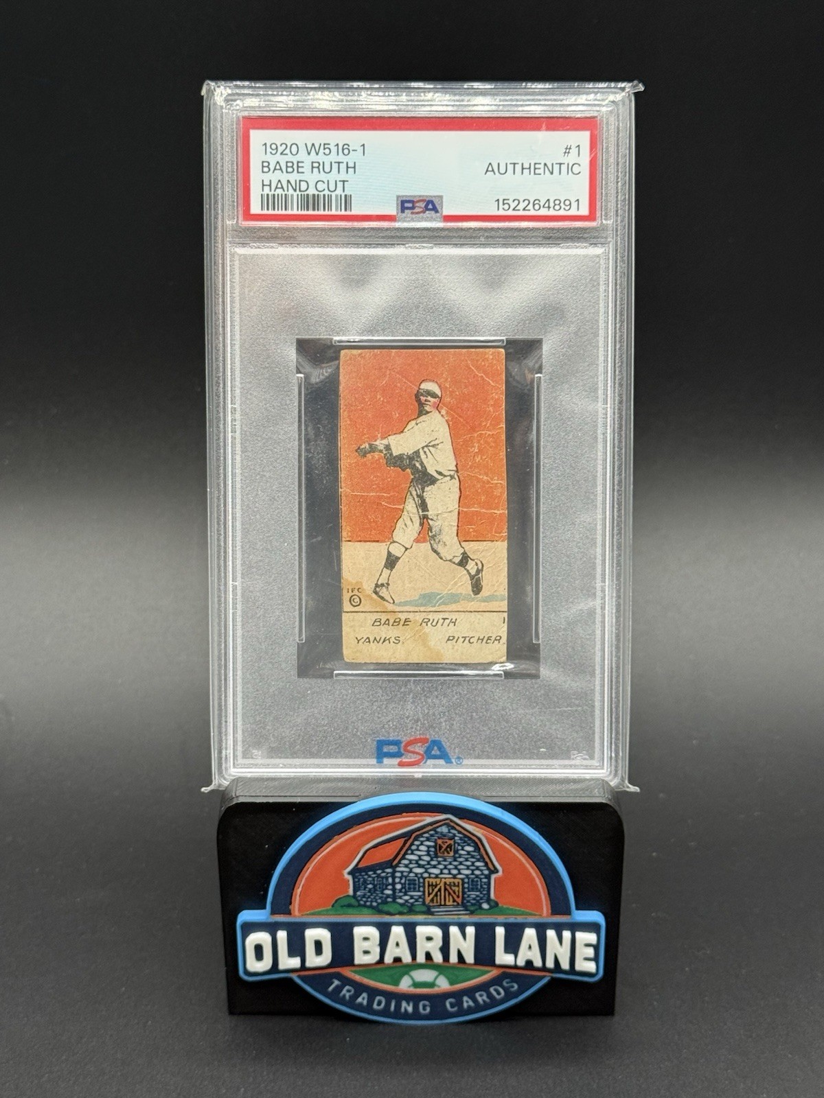 Babe Ruth - 1920 W516-1 #1 NY Yankees Baseball Card Hand Cut PSA Authentic