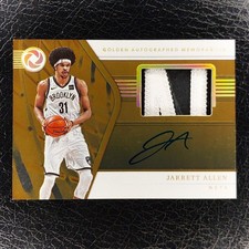 JARRETT ALLEN /10 Gold Golden Autographed Memorabilia Patch Auto 2018 Opulence