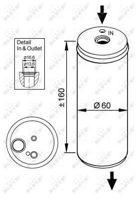 Air Con Receiver Drier fits SEAT CORDOBA 6K, 6K5 93 to 02 AC Dryer Filter NRF - Picture 7 of 12
