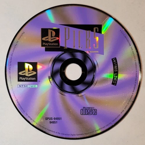 1995 Sony Playstation Picks Demo Disc Purple PS1 Ridge Racer, Air Combat, Tekken