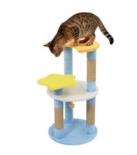 29" Moon Star Cat Tree with 4 Levels, Jute Scratching Posts Anti-Tipping Dev