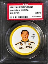 1962 Shirriff Coins #46 STAN MIKITA AS PSA 9 Mint 04663889 