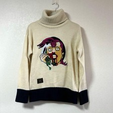 glamb Jojo Doppio Turtleneck Sweater XS White Embroidered Logo Knit