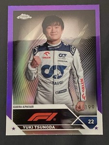 2023 Yuki Tsunoda Purple /399 Refractor Topps Chrome #55 Formula 1