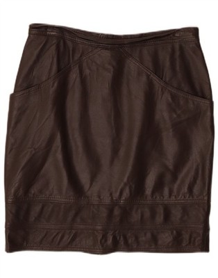 Conbipel Womens Leather Skirt IT 46 Large W30  Brown Leather SC13