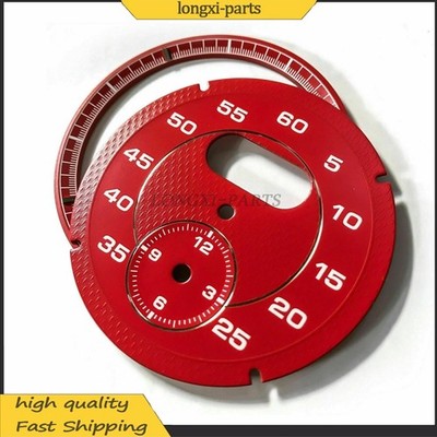 Red Dial Clock Gauge Chrono Fit Porsche Cayman 911 Macan Cayenne Boxster Panamer