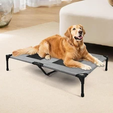 Elevated Dog Outdoor Bed, Portable Raised Cot with Cooling, Washable Camping ...