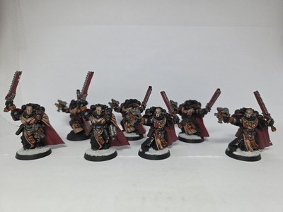 Warhammer 40k Black Templars Sword Brethren Metall 7 Modelle bemalt OOP GW