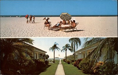 St Petersburg Beach Florida Alicia on Beach Motel two view mailed 1971 postcard