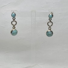 Sterling Silver Larimar Dangle Drop Earrings