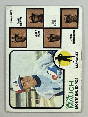 1973 Topps #377 Expos Mgr./Coaches Gene Mauch Montreal Expos