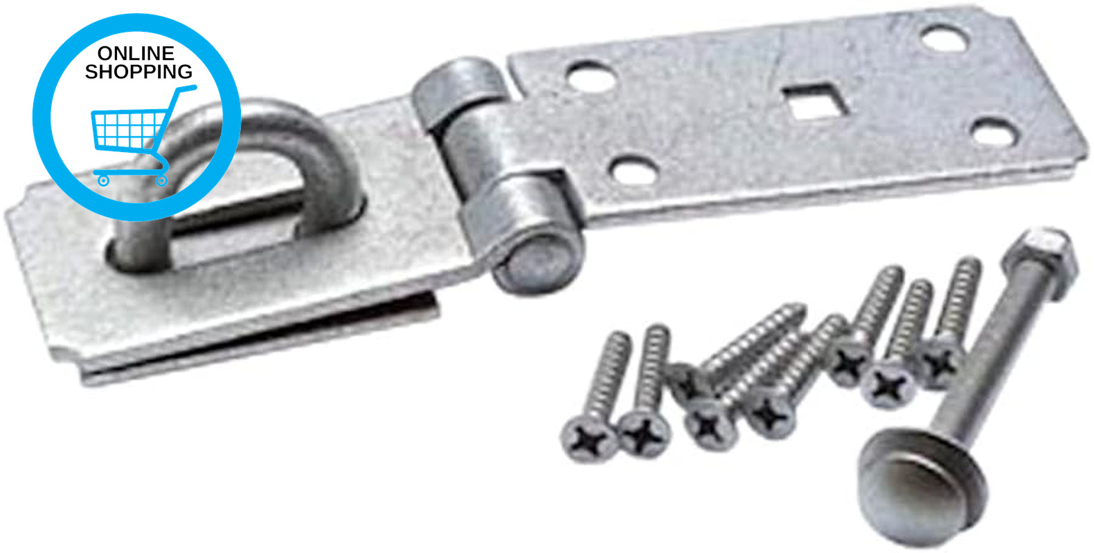BH01757 Heavy Duty Hasp and Staple Secure Type, 90Mm-Galvanised Steel, Grey