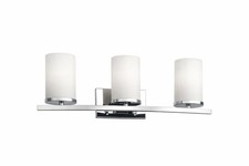 Kichler Crosby 23 3-Light Contemporary Bathroom Vanity Light, 45497CH - Chrome
