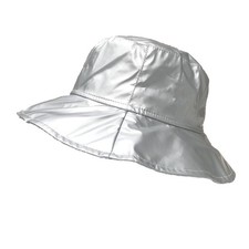 Wide-Brimmed Vinyl Rain Hat 12-Light Grey Silver/M