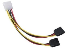 2 Pcs Power Splitter Adapter Cable 4 Pin Male IDE Molex to 15 Pin Female Dual