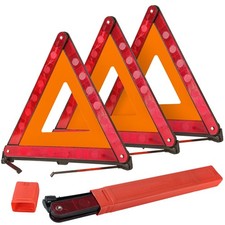 DASBET 3 Pack Emergency Warning Triangles Reflective Roadside Safety Case