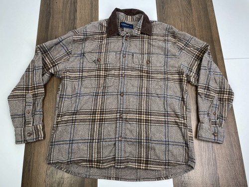 Abercrombie & Fitch Mens L Brown Plaid Button Shirt Fleece 90's Oversized A&F
