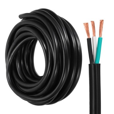 12AWG 3 Conductor Wire SJTW Outdoor Extension Power Cable, 300V, 50ft