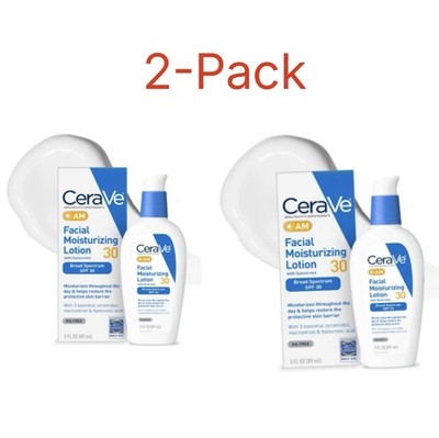 2-Pack CeraVe AM Facial Moisturizing Lotion 3 Oz with SPF 30 Oil-Free
