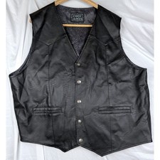 Cody James Deadwood Faux Leather Western Vest Black Mens XXL CMBA17V32-BLK