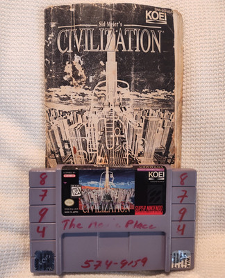 KOEI Sid Meier's Civilization Super Nintendo SNES NTSC-U/C w/ Manual