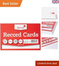 Quality 152x102 mm Record Cards - 100 Count Plain White - Durable & Versatile