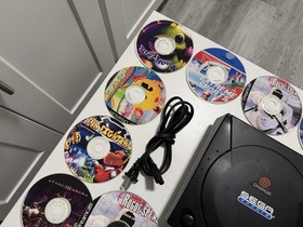 Sega Dreamcast Black Sports Console with Controllers And Games