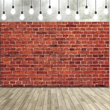 Red Brick Wall Party Backdrop 59.8x83.9 Inch Fabric Photo Booth Banner