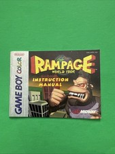 rampage world tour gameboy color Instruction Booklet manual Only
