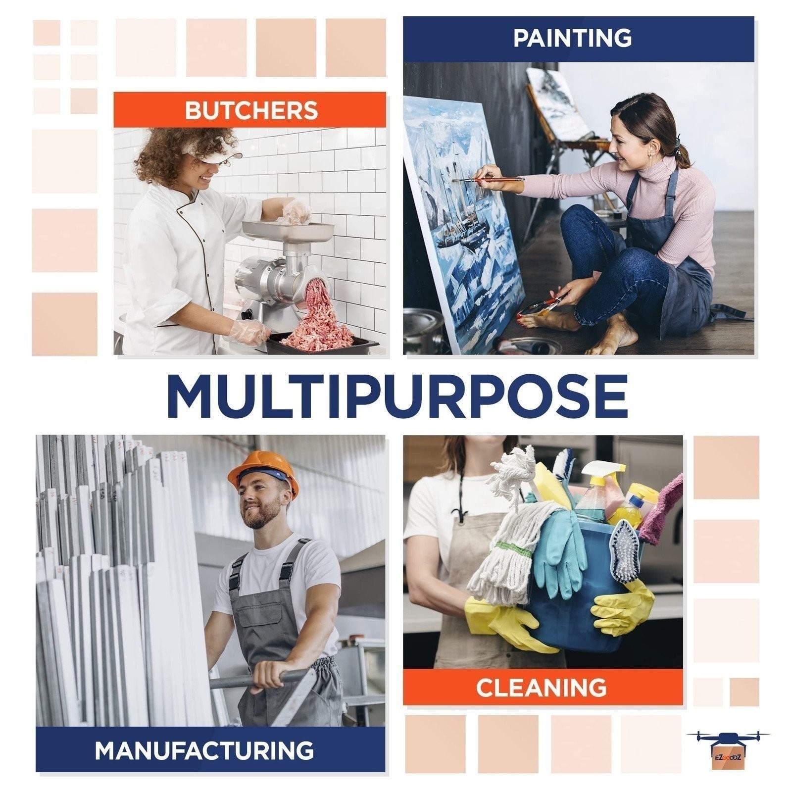 ALTRA Disposable Lab Jackets 31" Long Pack of 100 Tan Hip Length Work Gowns Large