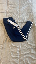New Adidas Navy Blue  White 3-Stripe Track Pants Small Regular Fit Joggers
