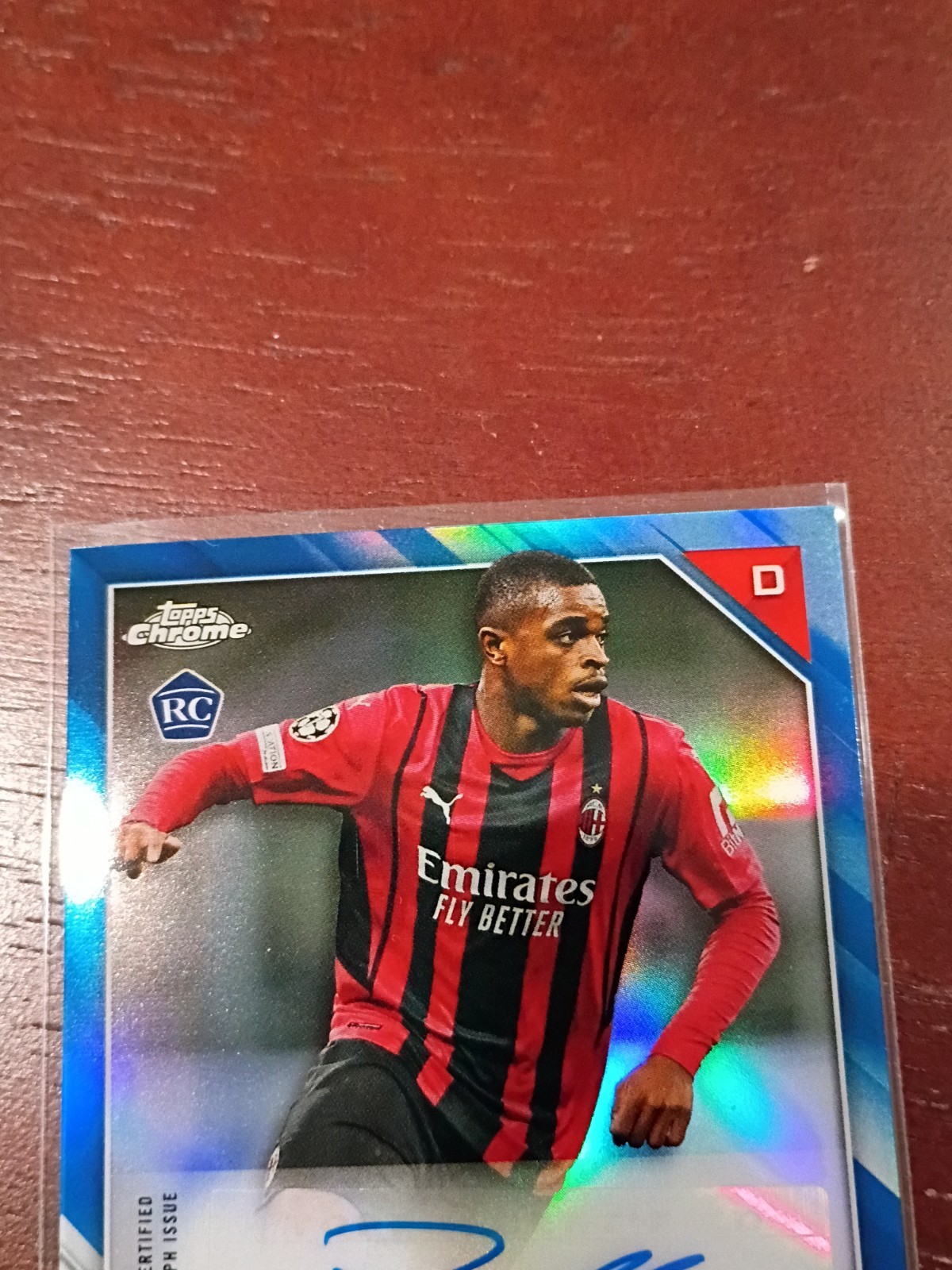 Pierre Kalulu Rookie Auto Blue /150 Topps 2021-22 Chrome UEFA Champions League view 2