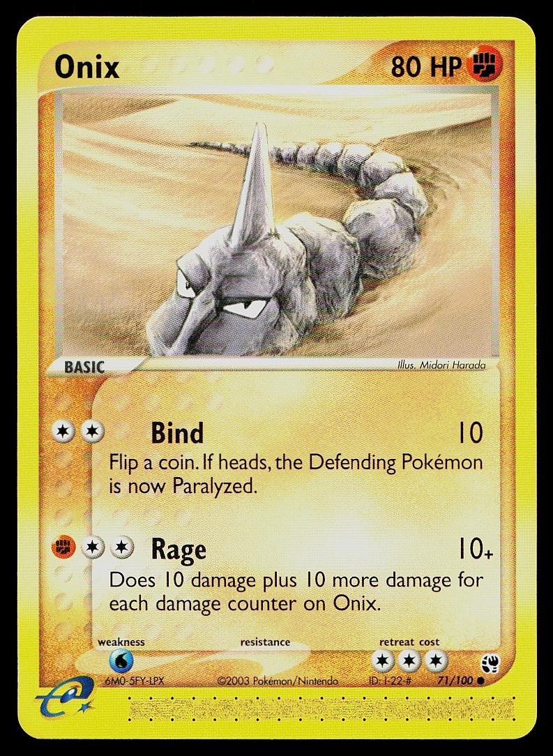 Pokemon Card Sandstorm Onix 71/100 Common
