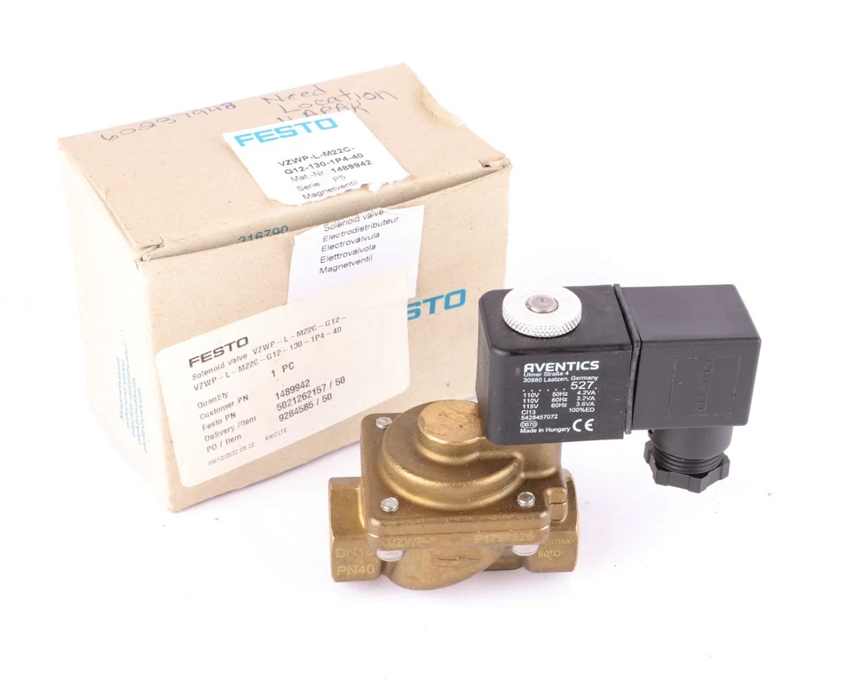Festo VZWP-L-M22C- G12-130-1P4-40 Solenoid Valve, 2-Way, 120VAC, G1/2 BSPP - Image 2 of 4