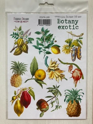 Tropical Fruit Laptop Stickers Botanical Sticker Sheet Scrapbook Planner Craft - Image 1 of 2