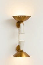 Mid Century Modern Brass Wall Sconces Italian Stilnovo Diabolo Lights Pair