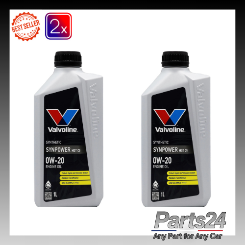 2x Valvoline SynPower MST C5 0W-20 0W20 Fully Synthetic Engine Oil - 1L 1 Litre