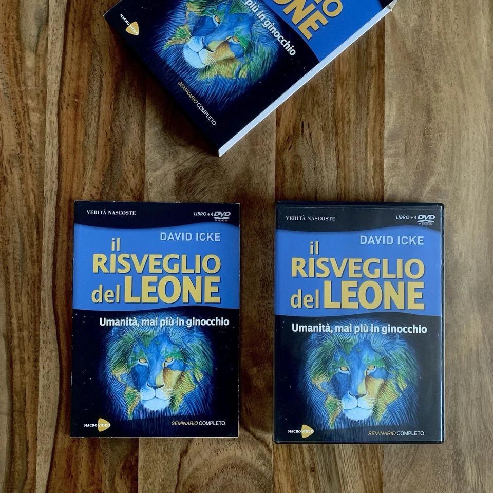 Il Risveglio del Leone di David Icke 4 DVD + Libro Seminario Completo Come Nuovo - Immagine 2 di 4