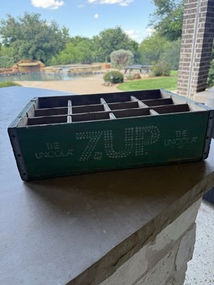 Green 7-Up Wooden Soda Crate Wooden Box Vintage Rare