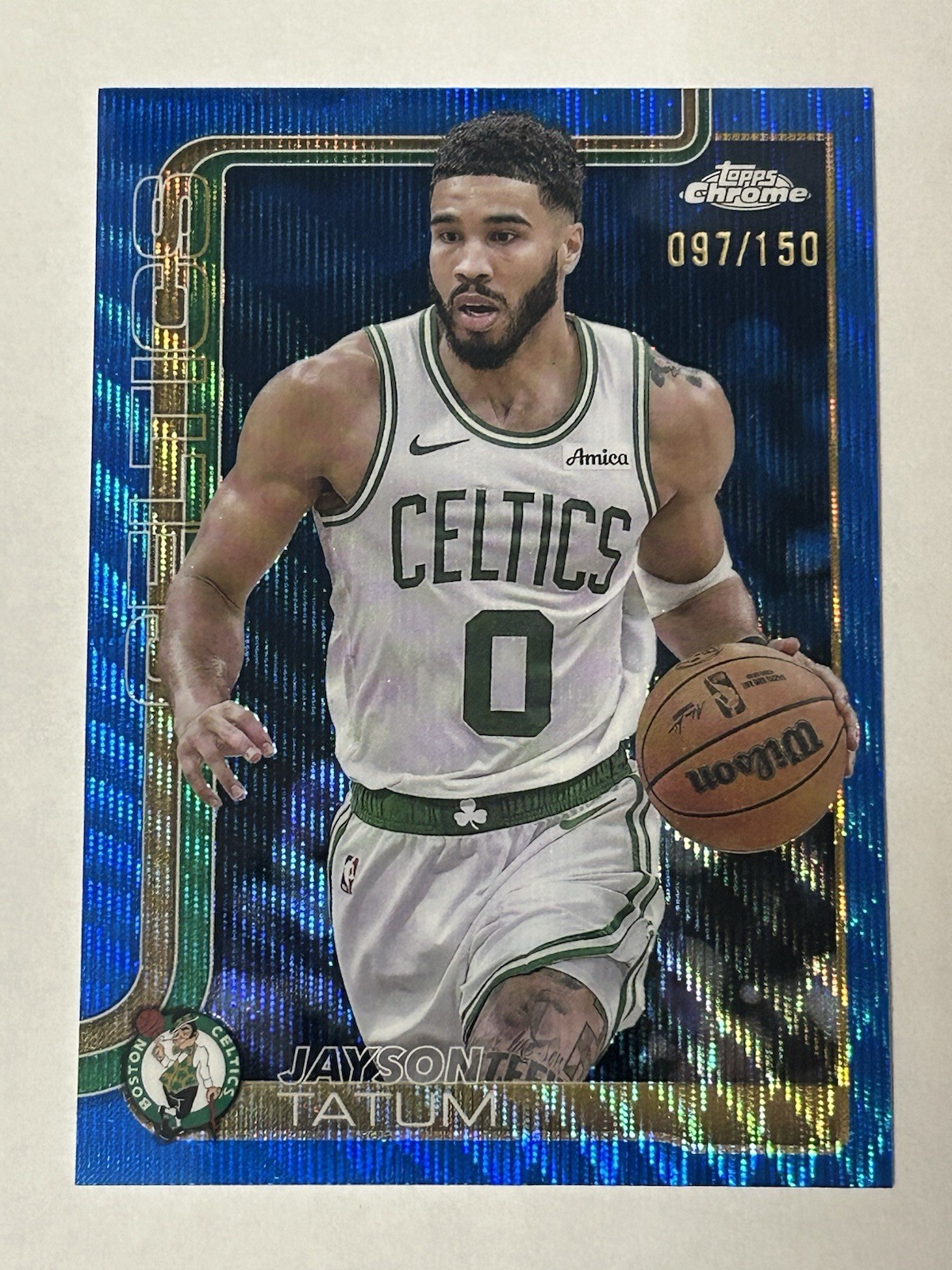 2025-26 Topps Chrome Jayson Tatum #49 Blue Wave /150 Celtics
