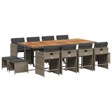 Patio Dining Set with Cushions Outdoor Garden Furniture Poly Rattan vidaXL