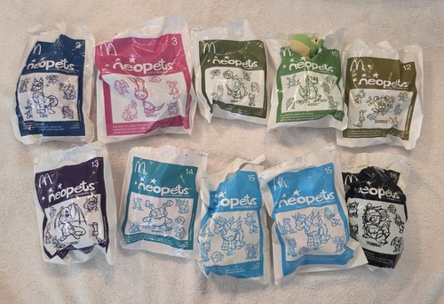 Vintage Lot of 10 Neopets McDonalds Happy Meal Toys 2,3,4,10,12,13,14,15,15,16